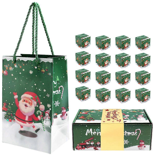 Jul Spargris Set Presentförpackning för Kontantpresent Drag (Grön 16st)