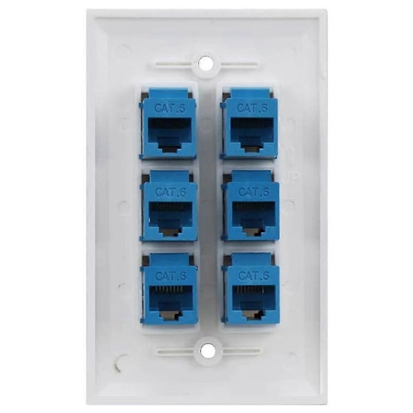 6 Ethernet Veggplate 6 Port, ethernet Veggplate Hunn-hunn Avtakbar Kompatibel Med Cat7/6/6e/