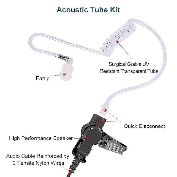 Öronsnäcka Akustisk Tub Radio Öronmussla Tvåvägs Headset Med Mikrofon Apx6000 Apx4000 Apx7000