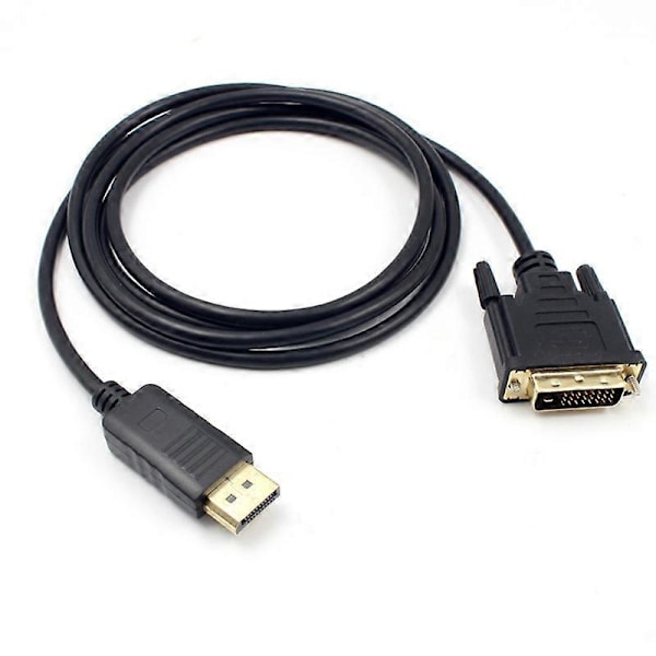 1.8M Displayport DP Hane till DVI Kabel Adapter 24+1 Pins Core Kabel Hög Klarhet 1080P