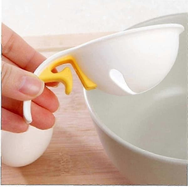 Köksplast Äggula Vit Separator Äggdelare Nyhet Prylar Matlagningsverktyg, 2-pack Vit