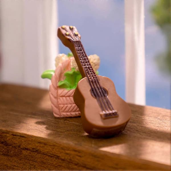 10 st Miniatyr Gitarr Modell Resin Mini Gitarr Dockhus Gitarr Mini Musikinstrument Modell