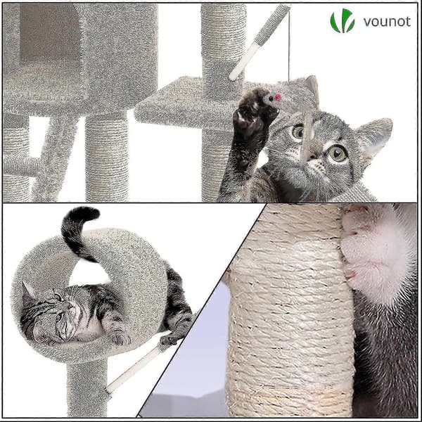 Kattehus med sisal klorebrett Beige XXL