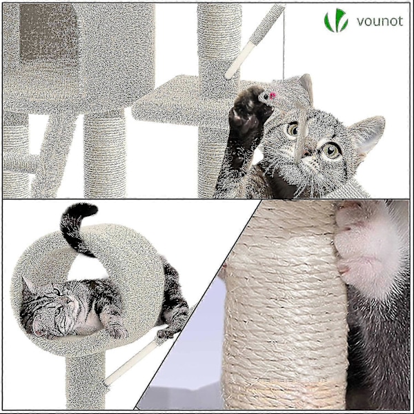 Kattställning med Sisal Klösstolpe Beige XL