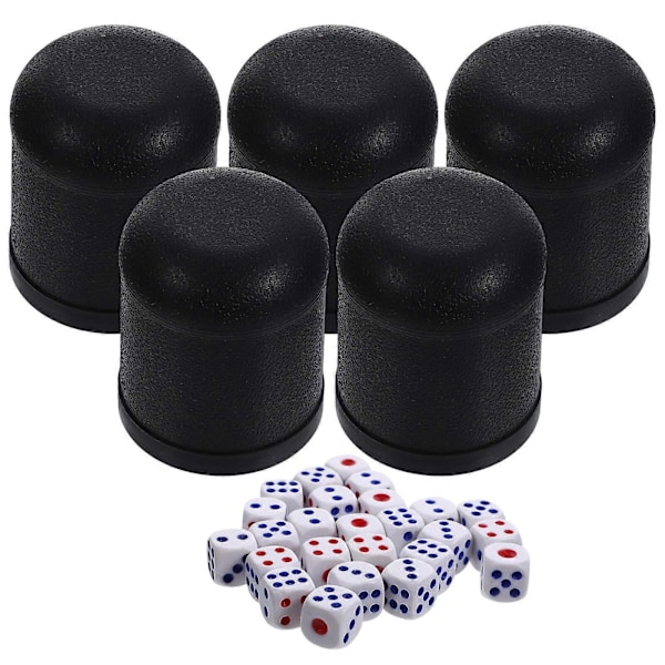 5 Sett Terningkopp Mini Shakerkopp Plast Terning Shakerkopp Små Plast Terninger for Fest