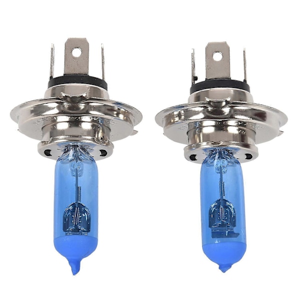 2 stk. H4 100w 6000k Hvite Bil Xenon Hid Halogen Frontlyspærer Lys Lampe