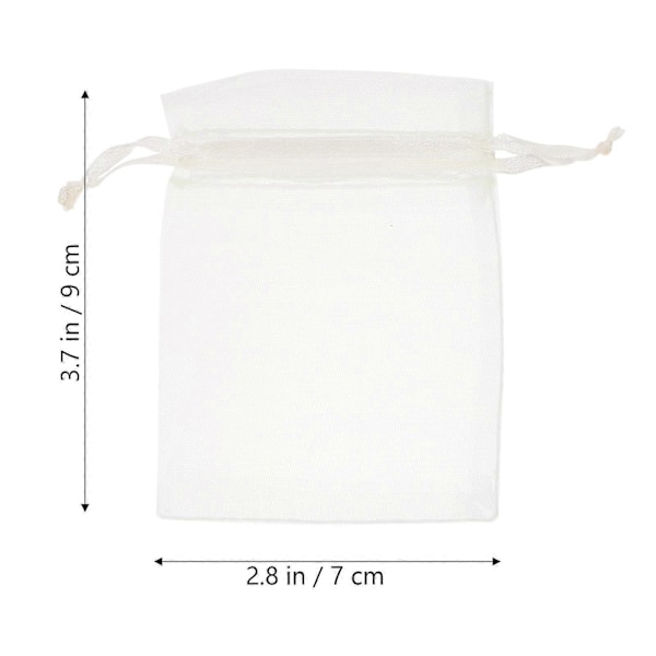 100 stk. Organza Poser Bryllupsgaveposer Smykkeposer Smykke Snøreposer
