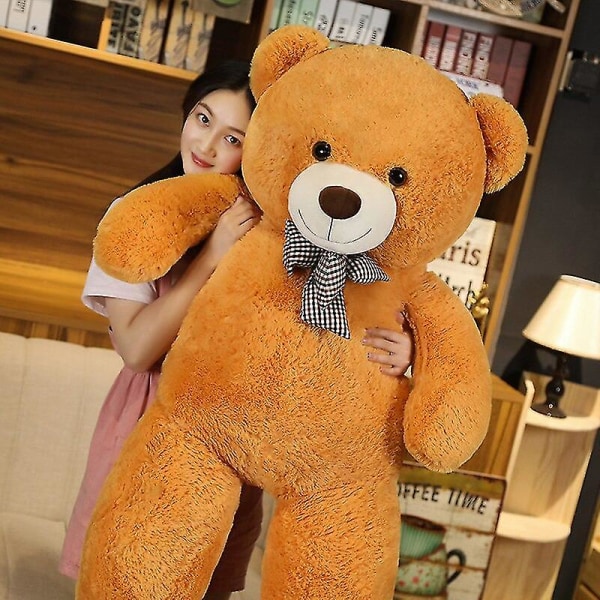 Jätte 105/125/145 cm mjuk nalle Plyschleksaker Brown Bear Super B Orange 145cm