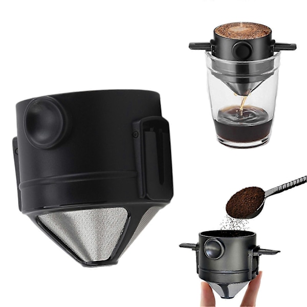 Kaffefilter Foldbar Brygning Rustfrit Stål Filter Egnet Til Enhver Kop