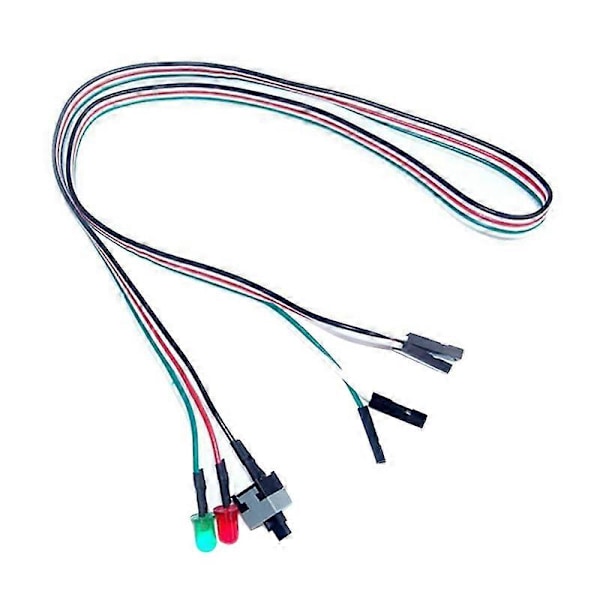 50cm On/Off/Reset 2 Switch LED Lys ATX PC Computer Bundkort Strømkabel