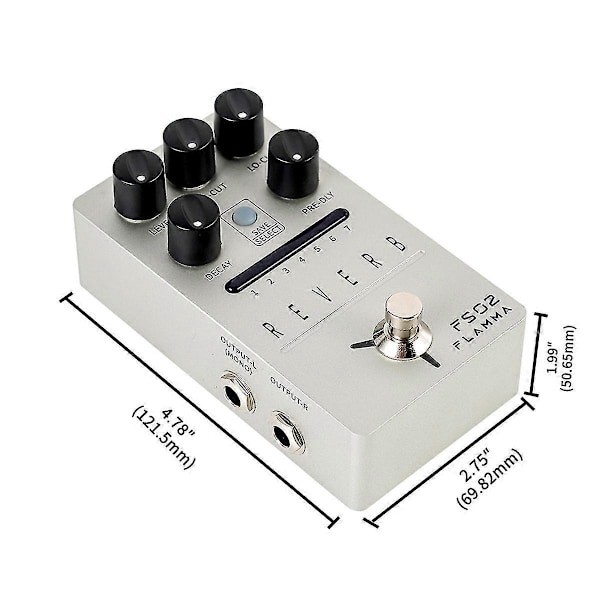 Fs02 Reverb Pedal Reverb Stereo Elektrisk Guitar Effekt Pedal Med Fjeder Reverb True Bypass Stora