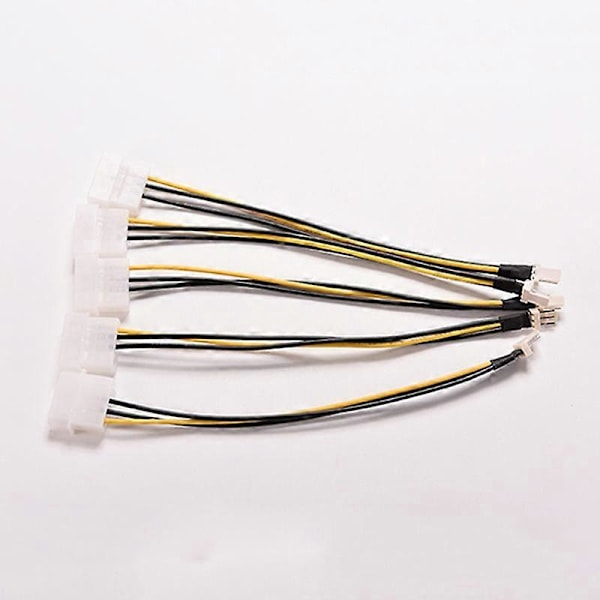 5 kpl 4-nastainen Molex/IDE - 3-nastainen CPU-kotelotuulettimen virtaliitäntäkaapelisovitin 20cm