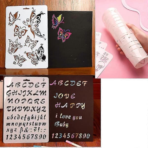 10 stk. 7mil Blanke Stencilskabeloner, 30 x 30 cm Mylar Stencilmateriale til & Silhouette Mach