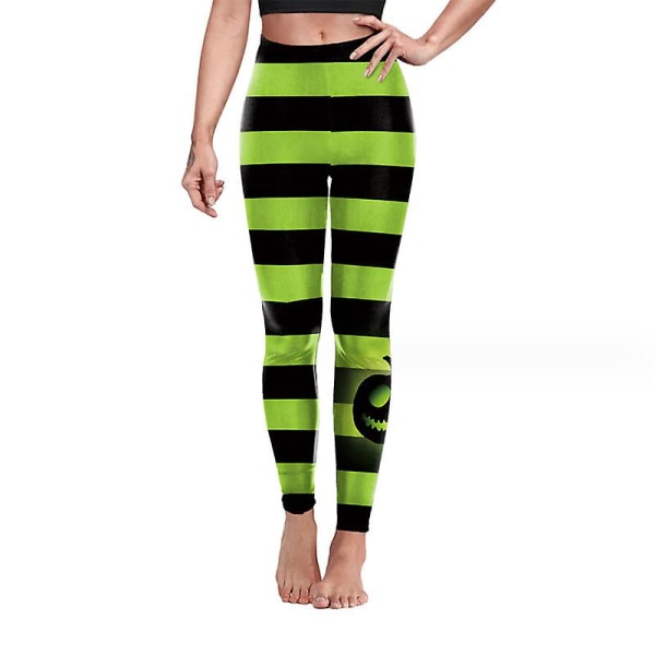 Träningsleggings för kvinnor Magkontroll Halloween yogabyxor Hög midja med printed leggings för kvinnor style 4 L