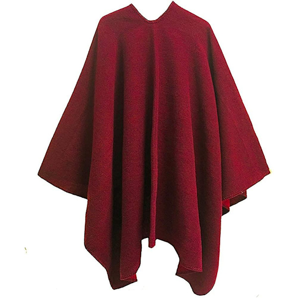 Sjal Reversibel Ensfarget Åpen Front Cardigan Wrap For Kvinner red