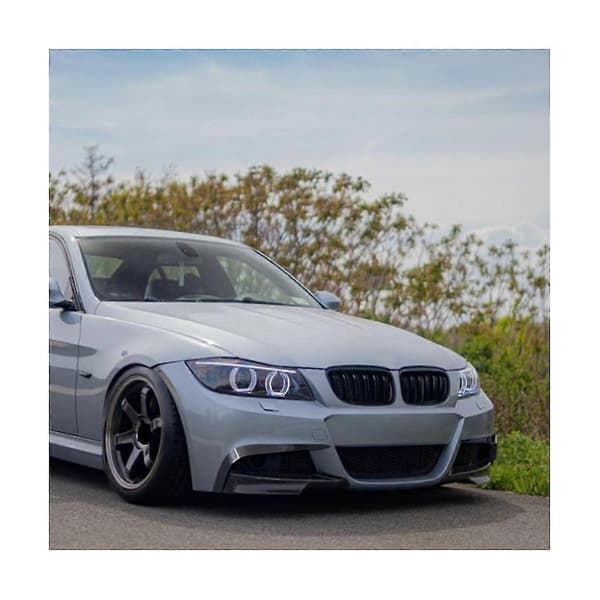 Bil Carbon Fiber Frontfanger Splitter Spoiler Trim Tåkelys Canard For 3-serie E90 E91 2009-2012