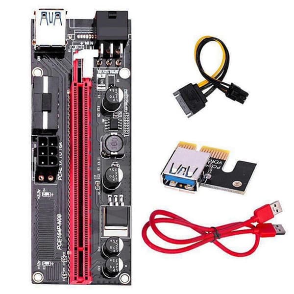18 stk. Ver009 USB 3.0 PCI-e Riser Ver 009s Express 1x til 16x Extender Riser Adapterkort Sata 15pin