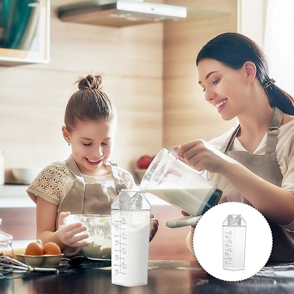 Muovinen maitokuppi Käytännöllinen juomakuppi Läpinäkyvä säilytysastia (1000ml)