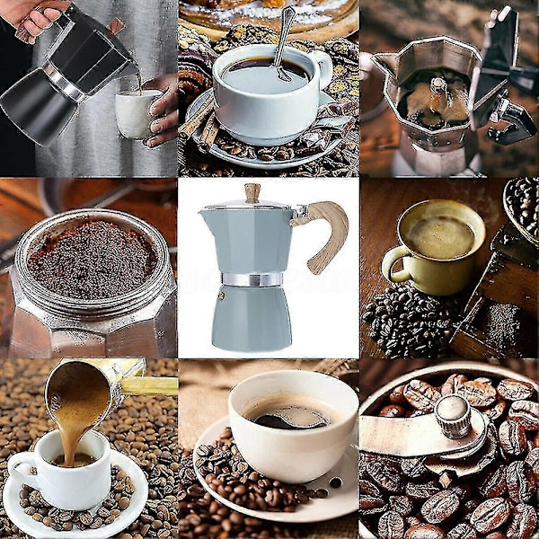 Espressokande i italiensk stil af aluminium, perkolator, kogepladekedel Green 150ML