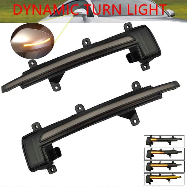 2x Dynamisk sekventiel sidespejl med LED blinklys til AudiTT TTS MK2