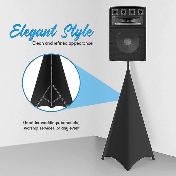 Universal DJ Lys Højttaler Stativ Skørt Tripod Scrim Cover Med Strækbart Polyester Materiale, 2 Stk