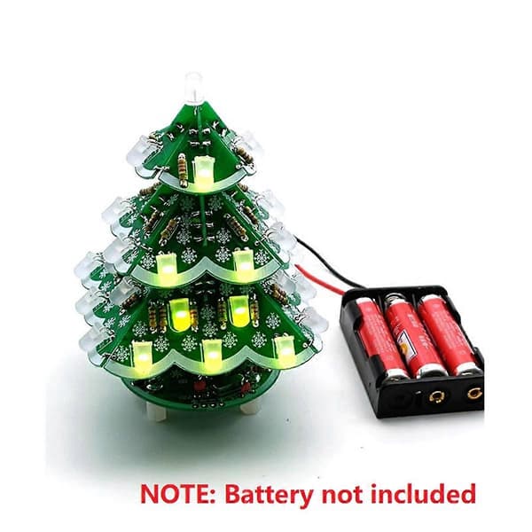 3D Juletræ LED DIY Kit Rød/Grøn/Gul LED Flash Kredsløbssæt