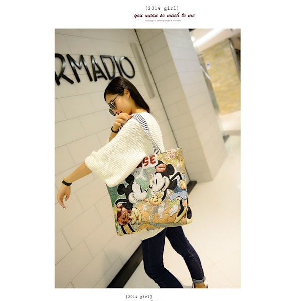 Anime Disney Stitch trendy håndtaske Mickey Mouse afslappet taske skoletaske style 2
