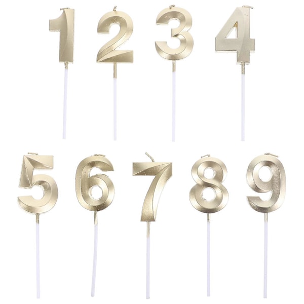 9 kpl Syntymäpäiväkakun Numerokynttilä Kyltti 3D Numeronäyttökakku Syntymäpäiväkakun Koristekynttilä (1-9)