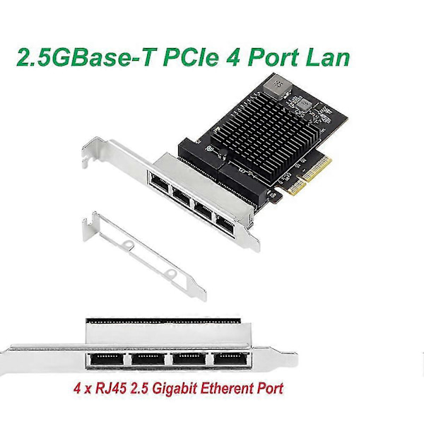 Iocrest 2.5g 4 Port Pcie Rj45 Lan 10/100/1000/2500mbps Rtl8125b Chip Quad Server 2.5 Gigabit Ether