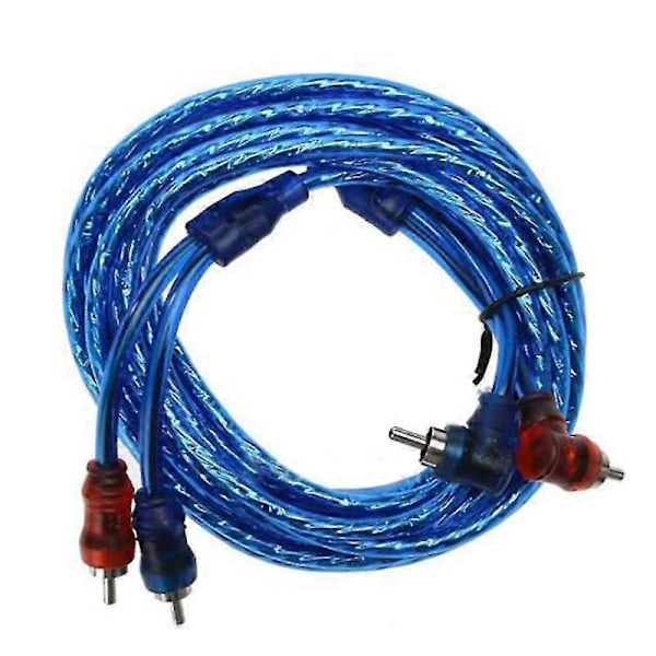 5m 2 RCA til 2 RCA Plugg Bilstereo Lyd Kobberkabel System Forsterker Flettet