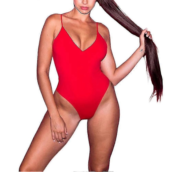 Muotoilevat korsetti-uimapuvut Camisole Selkäosattomat uima-asut Tyylikkäät olkaimet Uimapuku Red XS