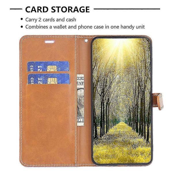 Til Samsung Galaxy S24 Ultra Etui Jeansstof Tegnebog Telefon Cover Purple Style B Samsung Galaxy S24 Ult