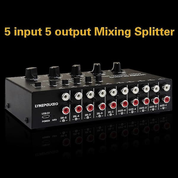5 ind 5 ud Audio Frekvens Signal Vælg Lyd Mixing Distribuer Enhed/Input Switch/ RCA Interface