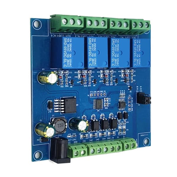 Modbus Rtu 4-vejs Relæmodul 7-24v Relæmodul Switch Rs485/ttl Input og Output med Anti Revers