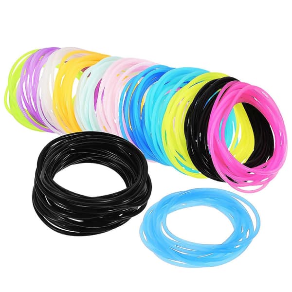 150 stk. Selvlysende Silikon Jelly Armbånd Hårstrikker for Kvinner Jenter