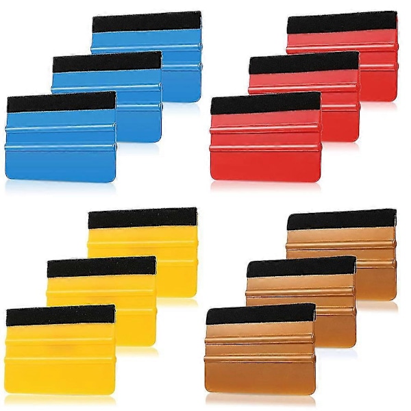 12 kpl Huopa Ed Squeegee Työkalu Vinyyli Squeegee Huopa Squeegee Levitintyökalu Scr Työkalu