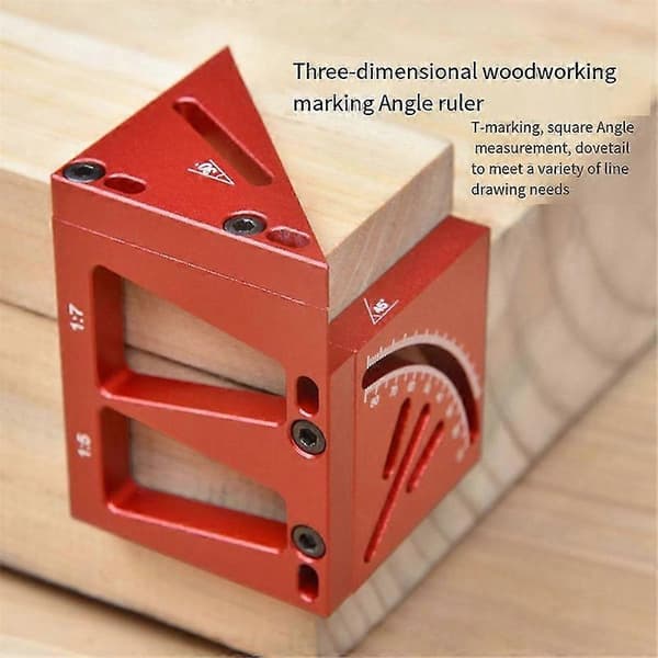 3D Multifunktionel Vinkel Scriber Cirkulær Midterlinje Scriber Tømrer 45 Grader, 90 Graders Vinkel Scriber