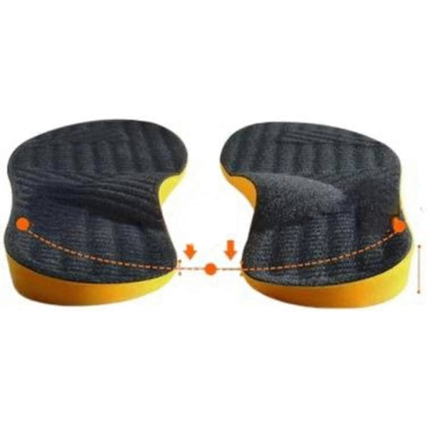 Supinationsåler til Oversupination & Fodjustering Ortopædiske Indlægssåler til Mænd og Kvinder Korrigerende Fodstøtte til Supinationslindring Black Size 41 42