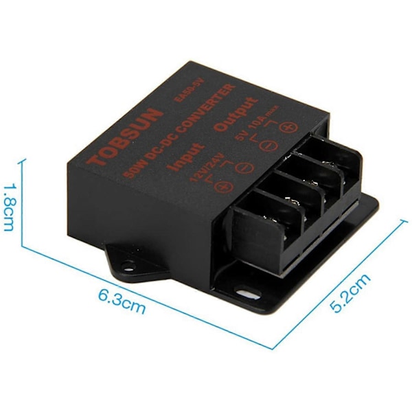 2x 24v/12v Till 5v 10a 50w Bil LED Reklamskärm Strömförsörjning Omvandlare DC Transformator