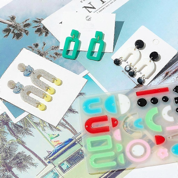 DIY Håndverk Øredobber Støpeform Øredråper Dingle UV Krystall Resin Epoxy Form-fg