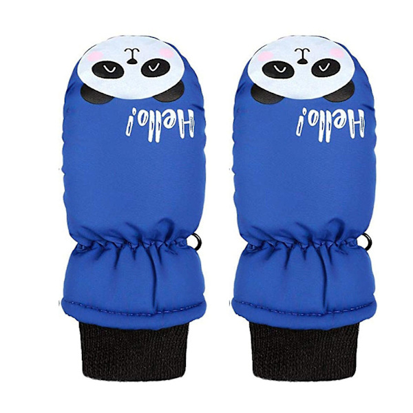 1 Par Vinterhandskar för Barn Utomhus Småbarn Barn Baby Pojkar Flickor Skidhandskar Vattentäta Sport Snövantar Blue