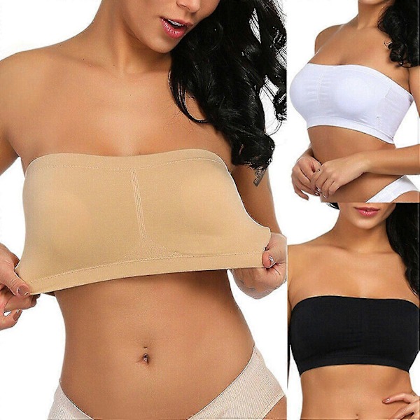 Ultimate Lifter Joustava Olkaimeton Rintaliivi, Irrotettava Pehmustettu Bandeau-toppi, Koko 8-XL, Beige Grey 3XL