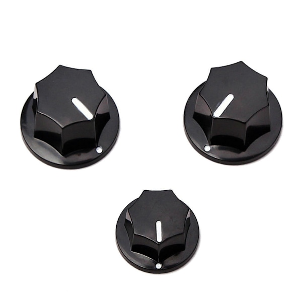 6x Elektrisk Gitarbro-Saler Flatt Sett & 6 stk. Kontrollknapper Volum Lydkontrollknapper For Jazz