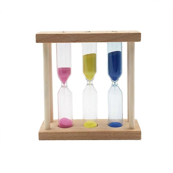 1-3-5 Minuter Träram Glas Sand Timglas Timer Klocka Färgglad Hem Bord Dekoration