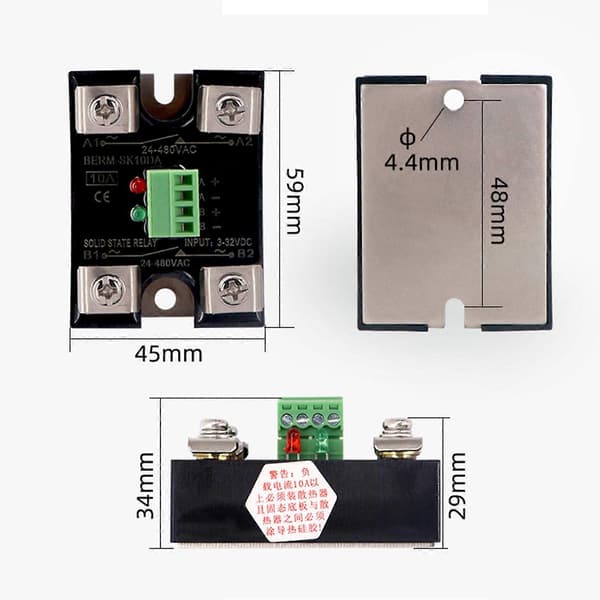 BERM-SK40DA 40A AC 3-32V Input Enkeltfaset Solid State Relæ DC til AC Regulator