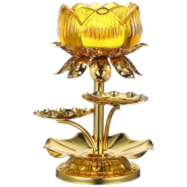 Lotusformet Lysestake Buddhistisk Lysestake Antikk Buddha Offer Lysestake