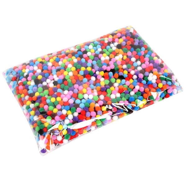 1000 st 1,5 cm DIY Plyschboll Hög Elastisk Polyester Plyschboll Kreativt Manuellt DIY Material Hatt Halsduk Tillbehör för Hemmet (Färgglad)