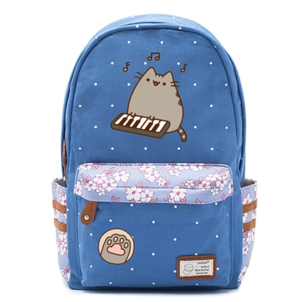 Fet katt mochila söt canvasväska kawaii ryggsäck ungdom axelväska style 11