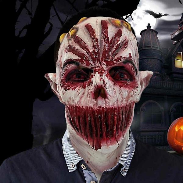 Läskig Halloween Ansiktstäckning Elastisk Latex Täcka Cosplay Tillbehör Skrämmande Cosplay Kostym Tillbehör För Spökhus