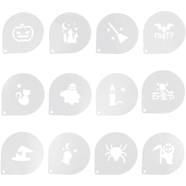 12 stk. Kaffe Dekorations Stencils Plastik Kaffe Kunst Stencils Latte Kunst Stencils